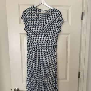Boden midi faux wrap dress with pockets